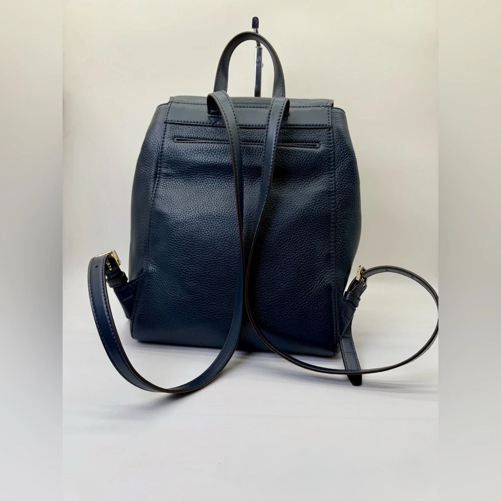 Michael Kors‎ Pebbled Leather Backpack – Navy Blue - Picture 4 of 8